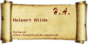 Halpert Alida névjegykártya